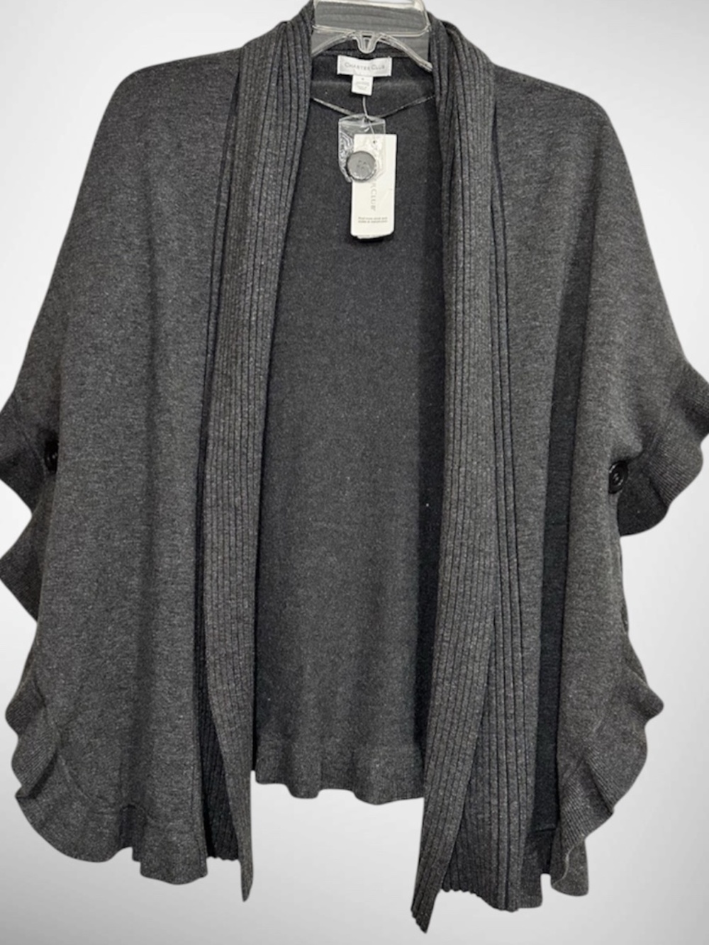 Charter Club Kimono Sweater Wrap Women Size S Gray
